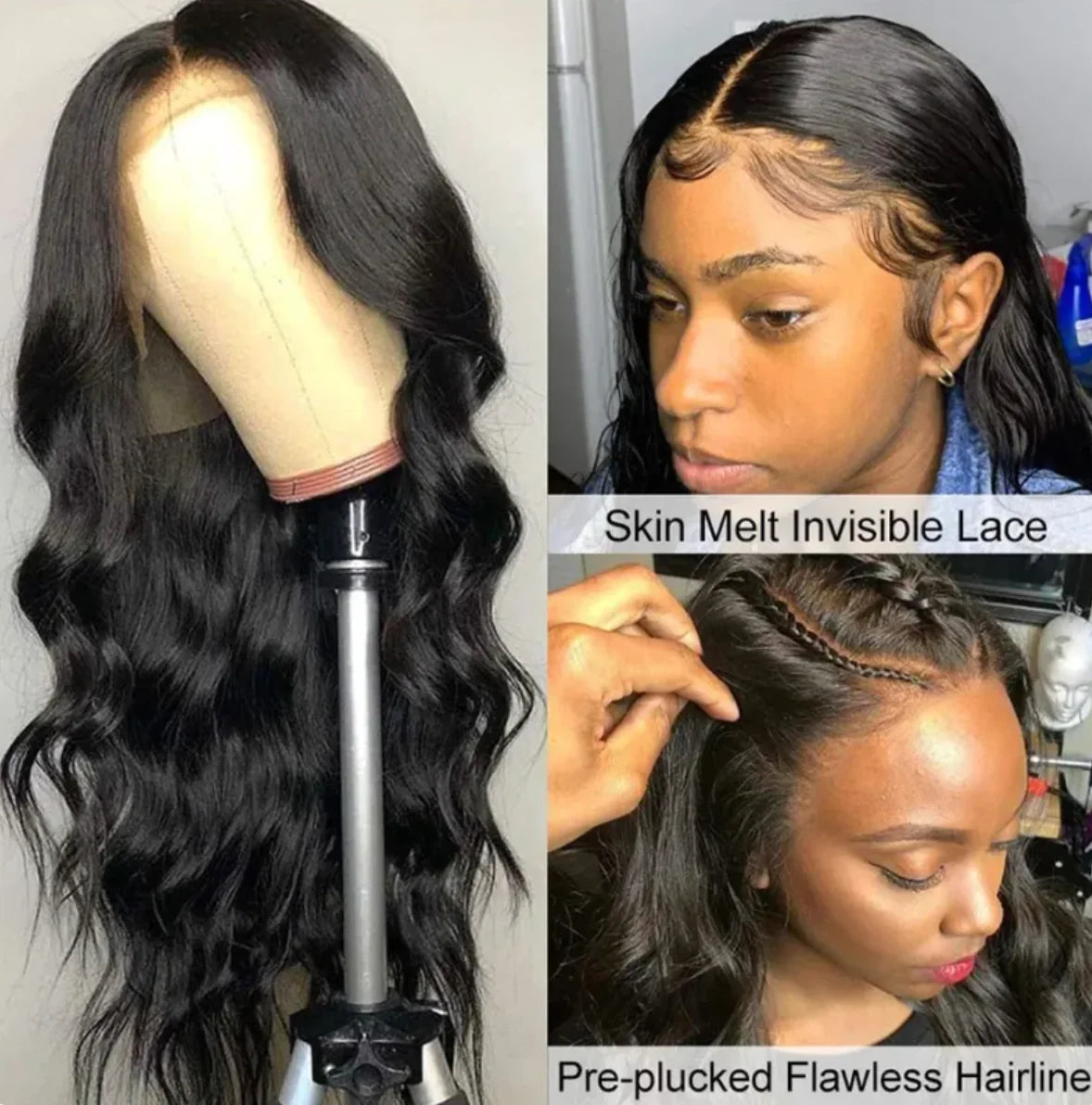 Black Matte Fiber Lace Wig