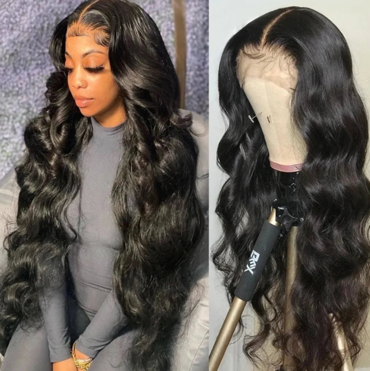 Black Matte Fiber Lace Wig